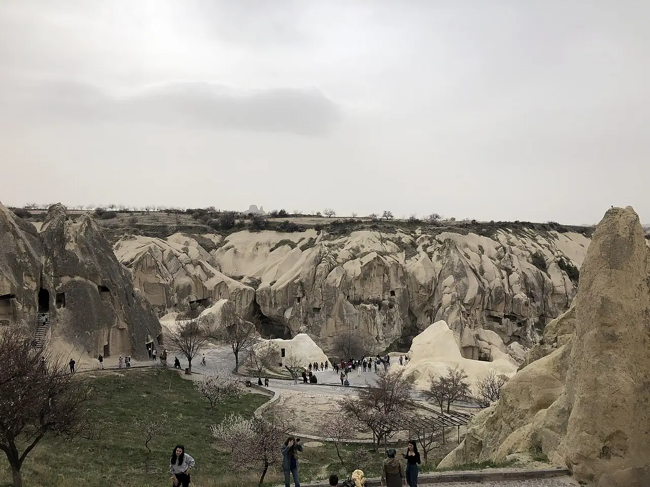 Elevated view of the rock-cut complex at Göreme Open-Air Museum